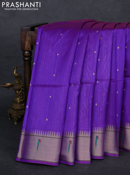 Purple Semi Paithani Saree