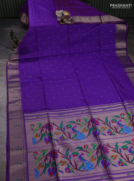 Purple Semi Paithani Saree
