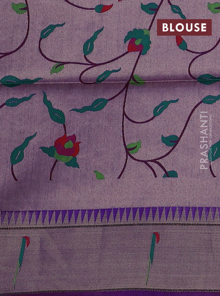 Purple Semi Paithani Saree