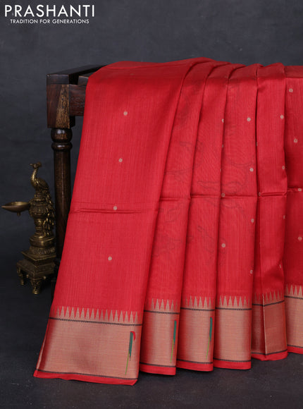 Red Semi Paithani Saree