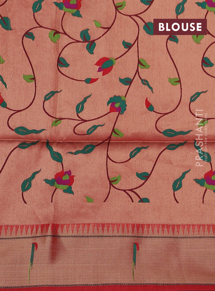 Red Semi Paithani Saree