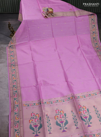 Lotus Pink Semi Paithani Saree
