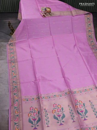 Lotus Pink Semi Paithani Saree