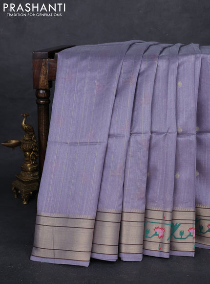 Grey Semi Paithani Saree