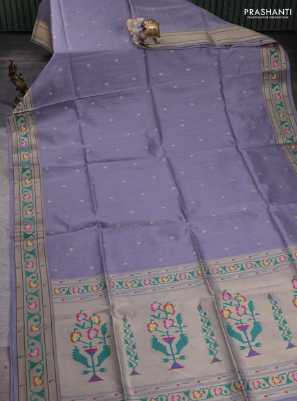 Grey Semi Paithani Saree