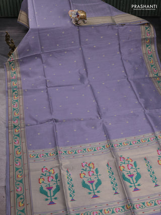 Grey Semi Paithani Saree