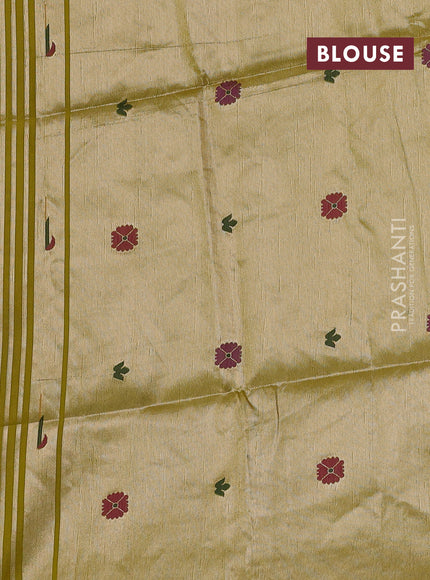 Mustard Yellow Semi Paithani Saree