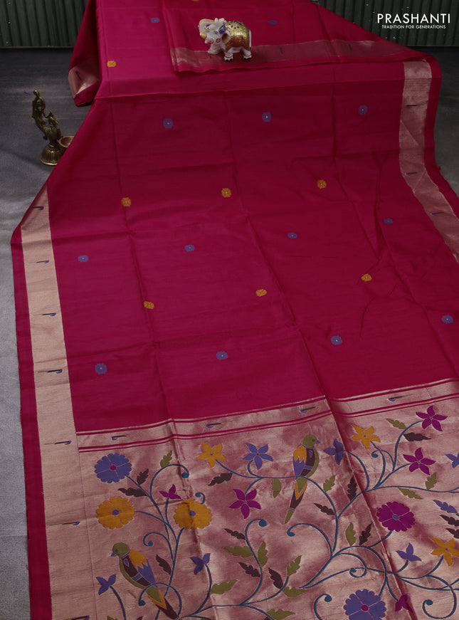 Pink Semi Paithani Saree