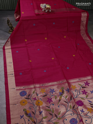Pink Semi Paithani Saree