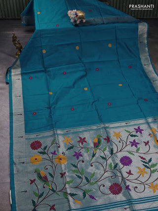 Cs Blue Semi Paithani Saree