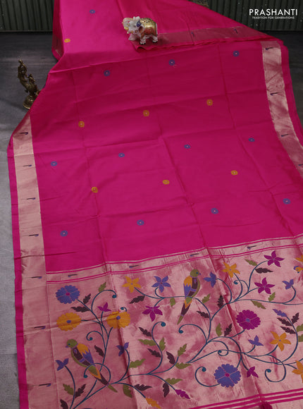 Pink Semi Paithani Saree