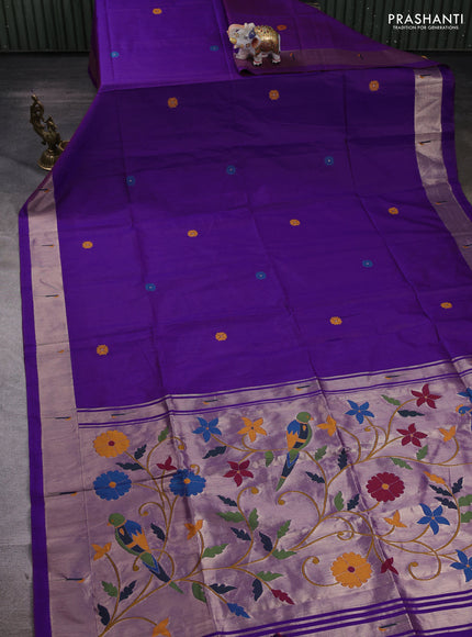 Purple Semi Paithani Saree
