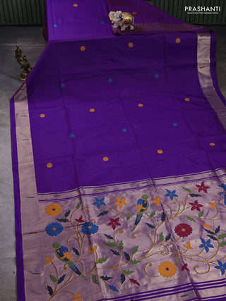 Purple Semi Paithani Saree