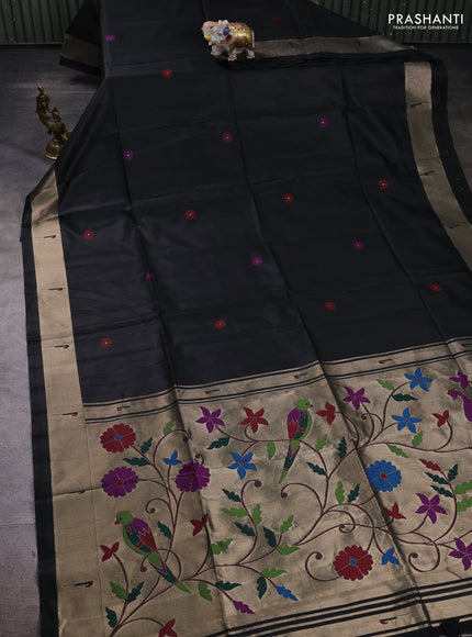 Black Semi Paithani Saree