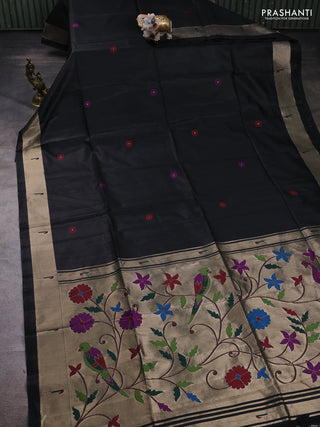 Black Semi Paithani Saree