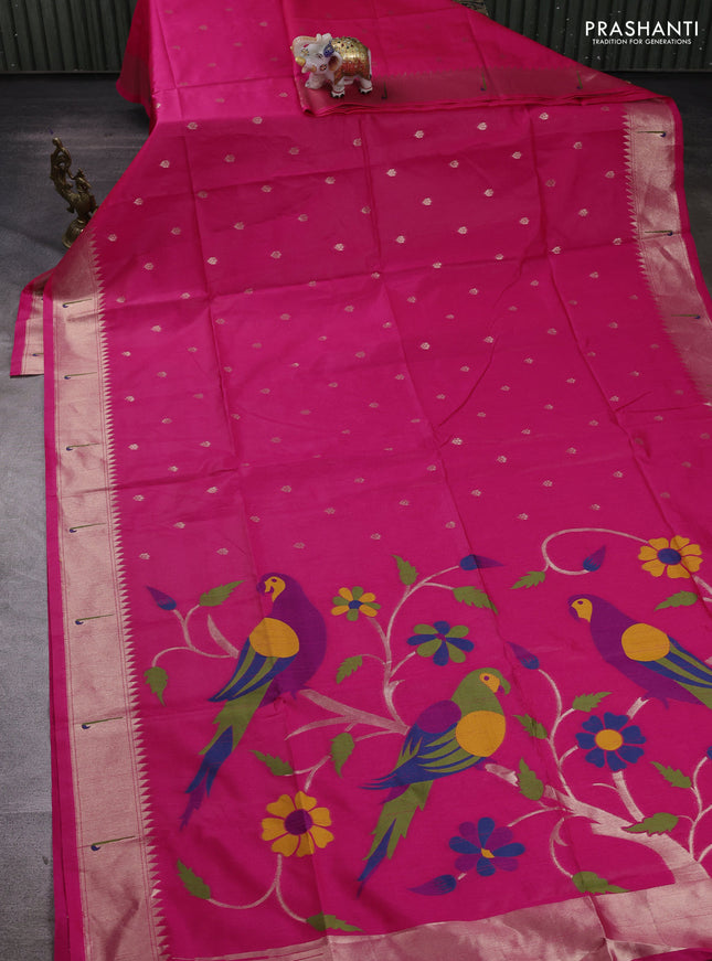 Pink Semi Paithani Saree