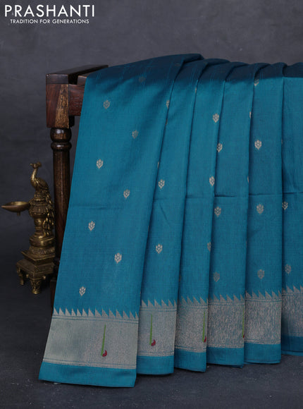 Cs Blue Semi Paithani Saree
