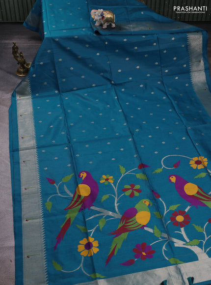 Cs Blue Semi Paithani Saree