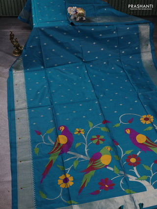 Cs Blue Semi Paithani Saree