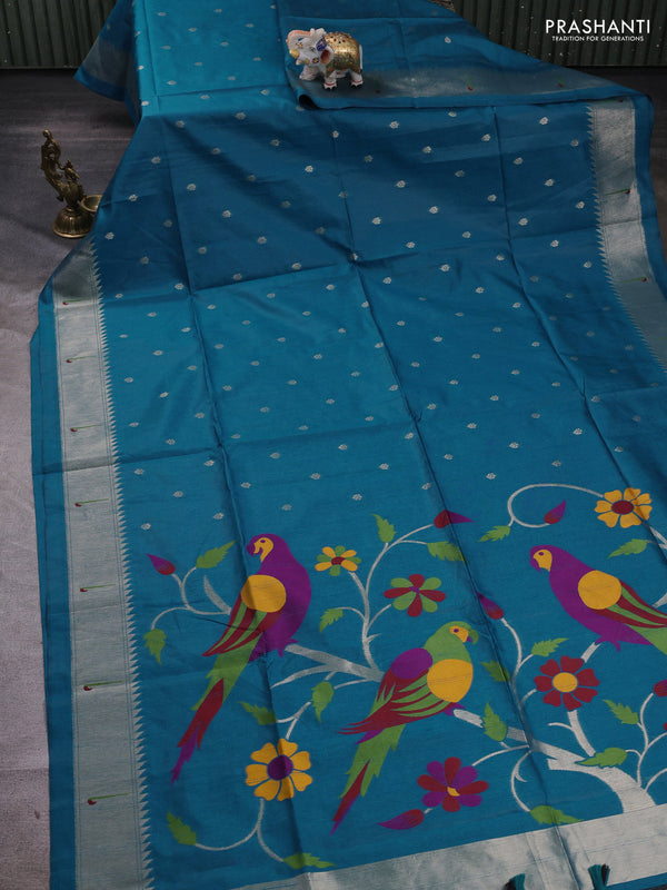 Cs Blue Semi Paithani Saree