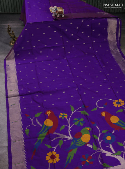 Purple Semi Paithani Saree