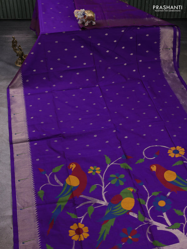 Purple Semi Paithani Saree