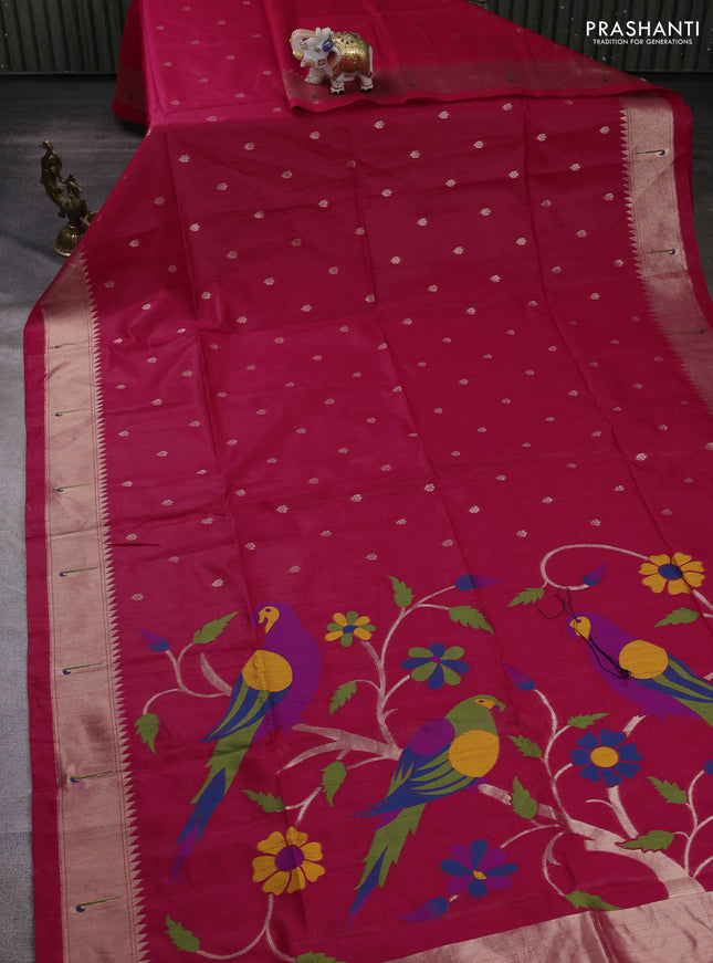 Pink Semi Paithani Saree