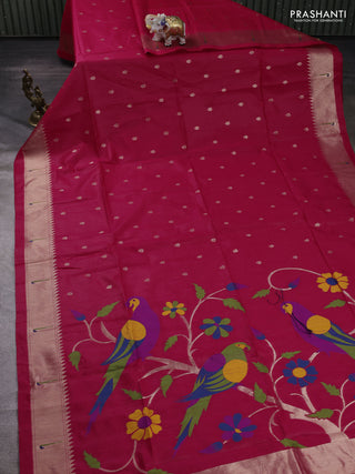 Pink Semi Paithani Saree