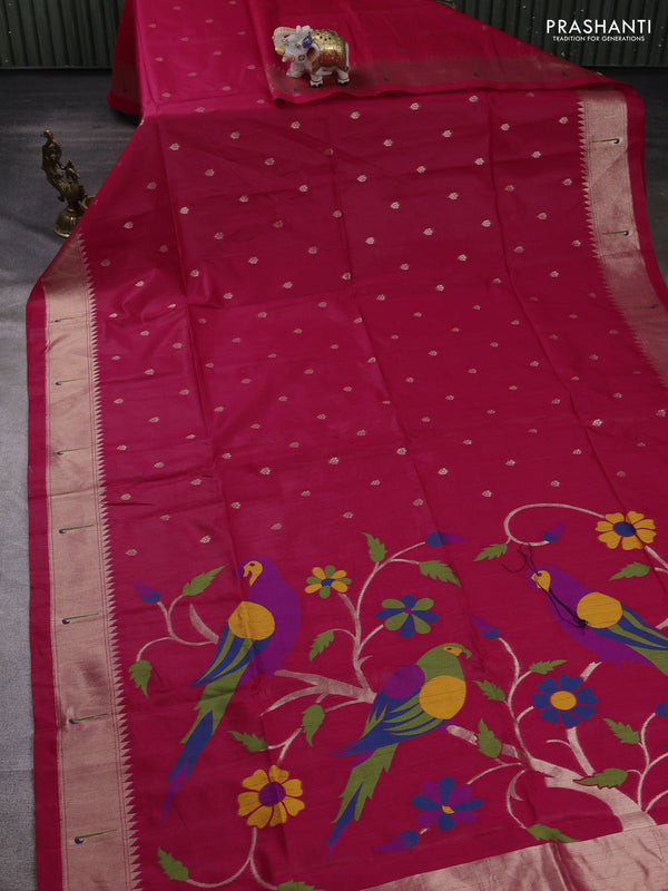 Pink Semi Paithani Saree