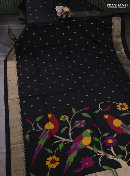 Black Semi Paithani Saree