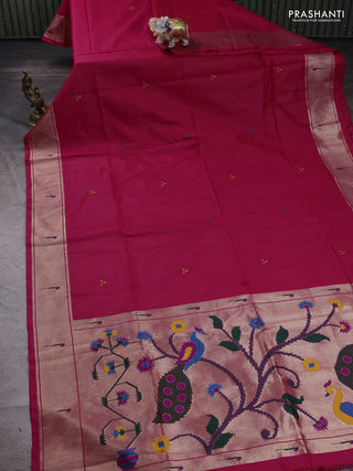 Pink Semi Paithani Saree