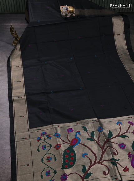 Black Semi Paithani Saree