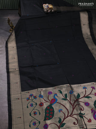 Black Semi Paithani Saree