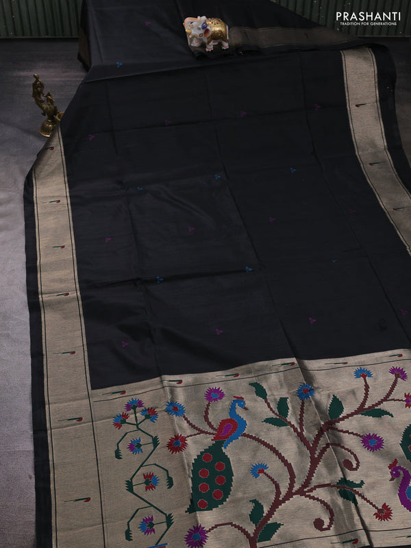 Black Semi Paithani Saree