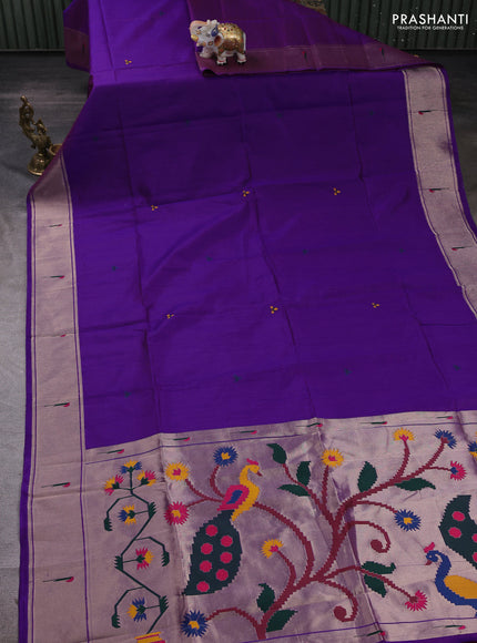 Purple Semi Paithani Saree