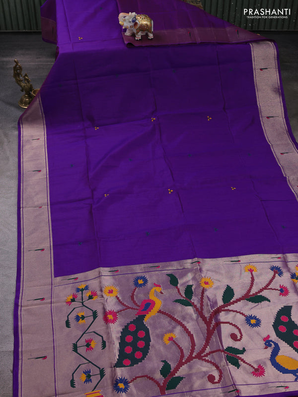 Purple Semi Paithani Saree