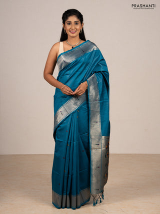 Cs Blue Semi Paithani Saree