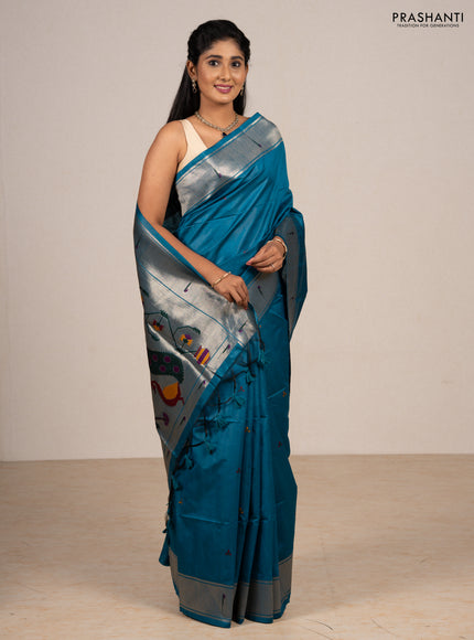 Cs Blue Semi Paithani Saree
