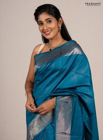 Cs Blue Semi Paithani Saree