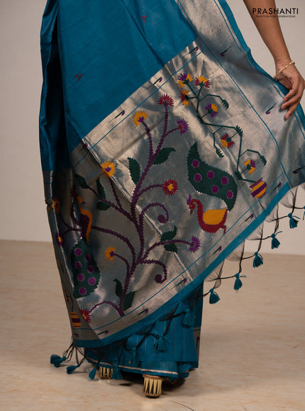 Cs Blue Semi Paithani Saree