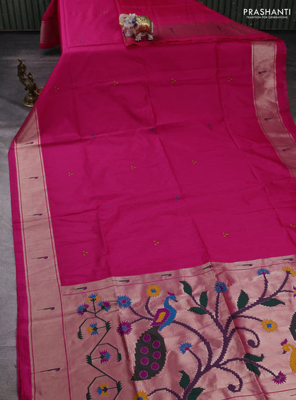 Pink Semi Paithani Saree