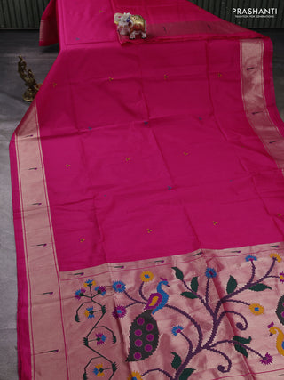 Pink Semi Paithani Saree