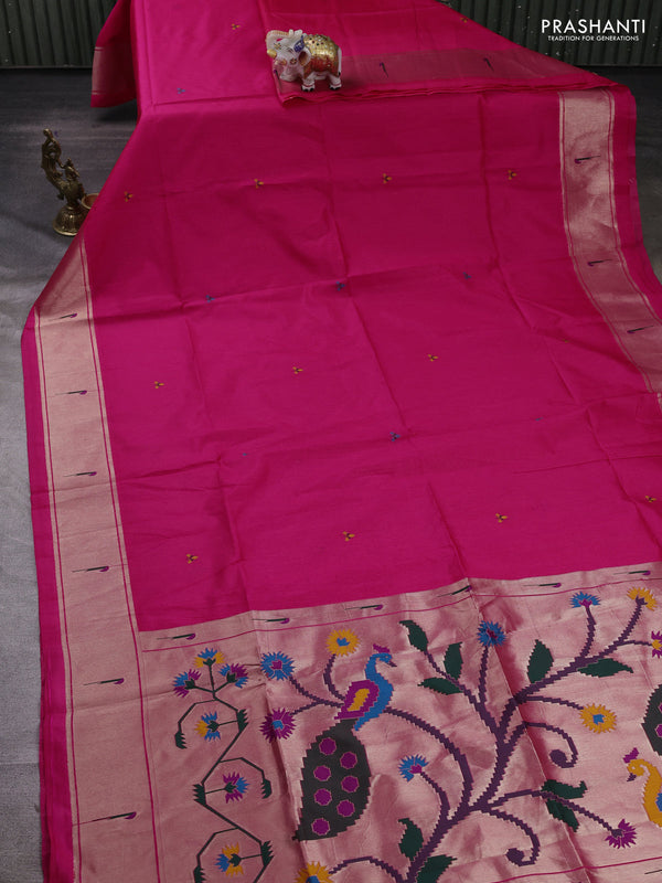 Pink Semi Paithani Saree