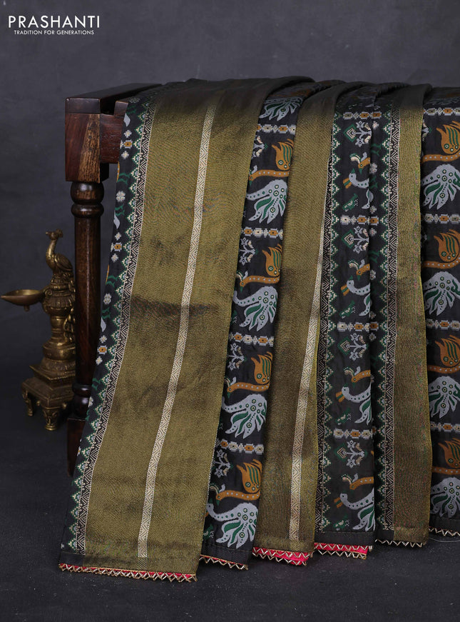 Black & Pink Banarasi Silk - Patola Weaving