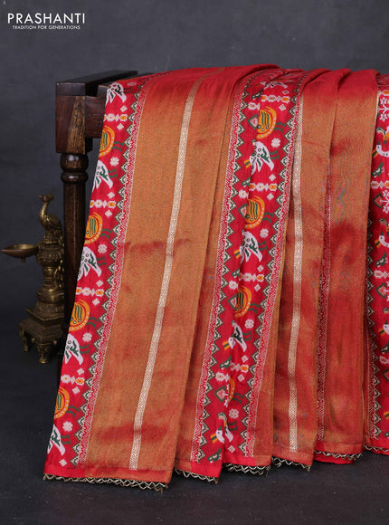 Red & Bottle Green Banarasi Silk - Patola Weaving