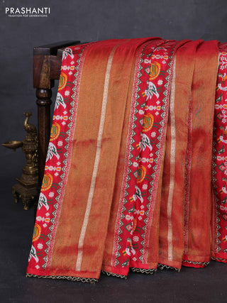 Red & Bottle Green Banarasi Silk - Patola Weaving