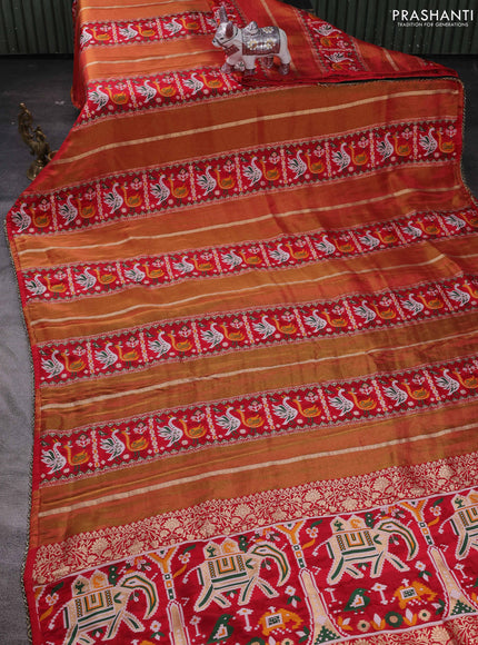 Red & Bottle Green Banarasi Silk - Patola Weaving