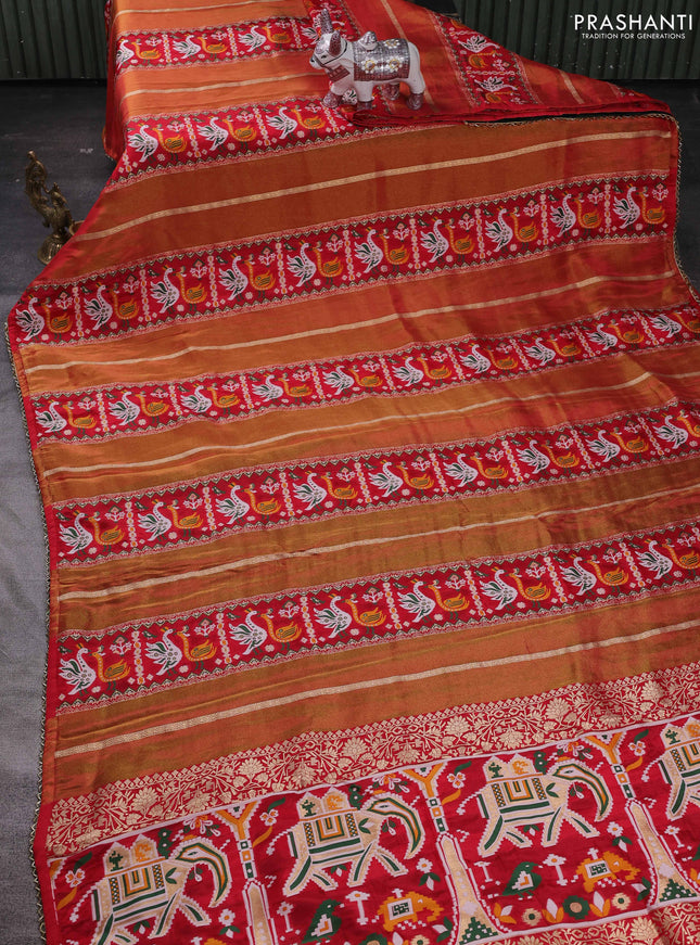 Red & Bottle Green Banarasi Silk - Patola Weaving