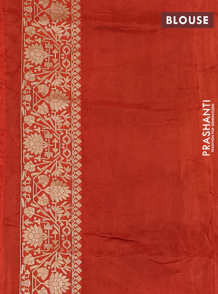 Navy Blue & Orange Banarasi Silk - Patola Weaving