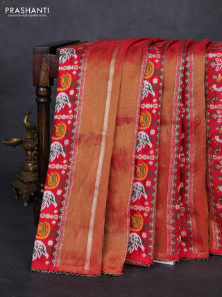 Red & Pink Banarasi Silk - Patola Weaving